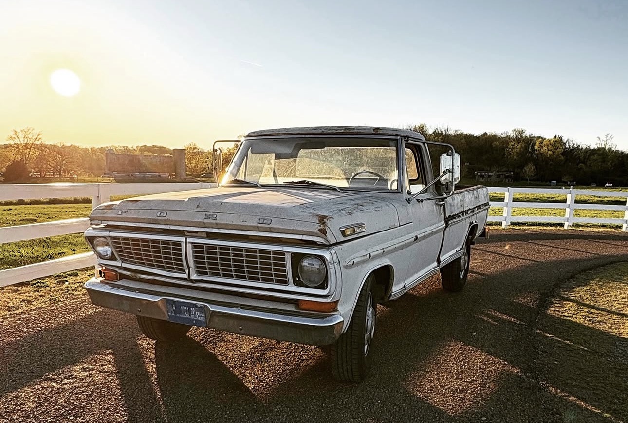 The 1970 Ford F-250 at sunset